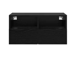 TV-Wände^vidaXL Wand-TV-Schränke 2 Stk Schwarz Eichen-Optik 60 x 30 x 30 cm 882927