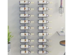 Flaschenregale^vidaXL Wand-Weinregal für 9 Flaschen 2 Stk. Weiß Eisen