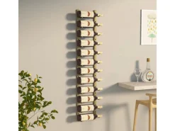 Flaschenregale^vidaXL Wand-Weinregal für 12 Flaschen Golden Eisen