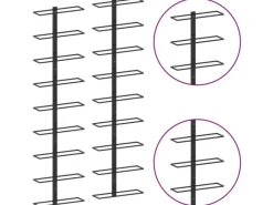 Flaschenregale^vidaXL Wand-Weinregale für 18 Flaschen 2 Stk. Schwarz Eisen