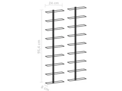 Flaschenregale^vidaXL Wand-Weinregale für 18 Flaschen 2 Stk. Schwarz Eisen