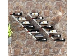 Flaschenregale^vidaXL Wand-Weinregale für 7 Flaschen 2 Stk. Weiß Metall