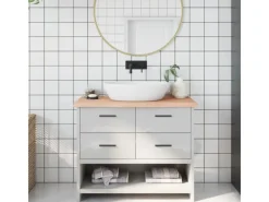 vidaXL Waschtischplatte 100x40x4 cm Massivholz Unbehandelt