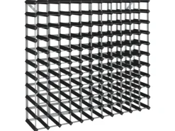 vidaXL Weinregal für 120 Flaschen Schwarz Massivholz Kiefer