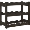 Flaschenregale^vidaXL Weinregal für 12 Flaschen Schwarz Massivholz Kiefer 43 x 25 x 38 cm