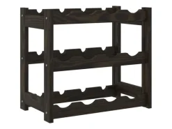 Flaschenregale^vidaXL Weinregal für 12 Flaschen Schwarz Massivholz Kiefer 43 x 25 x 38 cm