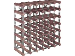 Flaschenregale^vidaXL Weinregal für 42 Flaschen Braun Massivholz Kiefer 61 x 22,5 x 61 cm