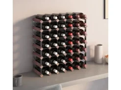 Flaschenregale^vidaXL Weinregal für 42 Flaschen Braun Massivholz Kiefer 61 x 22,5 x 61 cm