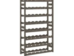 Flaschenregale^vidaXL Weinregal für 56 Flaschen Grau Massivholz Kiefer
