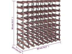 Flaschenregale^vidaXL Weinregal für 72 Flaschen Braun Massivholz Kiefer