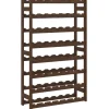 Regale Massivholz|Flaschenregale^vidaXL Weinregal für 56 Flaschen Braun Massivholz Kiefer