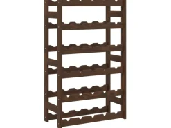 Flaschenregale^vidaXL Weinregal für 30 Flaschen Braun Massivholz Kiefer