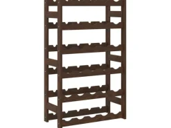 Flaschenregale^vidaXL Weinregal für 30 Flaschen Braun Massivholz Kiefer