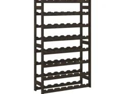 Flaschenregale^vidaXL Weinregal für 56 Flaschen Schwarz Massivholz Kiefer