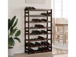 Flaschenregale^vidaXL Weinregal für 56 Flaschen Schwarz Massivholz Kiefer