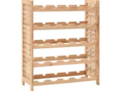 Flaschenregale^vidaXL Weinregal für 25 Flaschen Nussbaumholz Massiv 63x25x73 cm