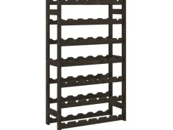 Flaschenregale^vidaXL Weinregal für 42 Flaschen Schwarz Massivholz Kiefer 62,5 x 25 x 102 cm
