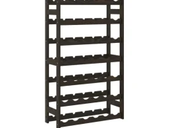 Flaschenregale^vidaXL Weinregal für 42 Flaschen Schwarz Massivholz Kiefer 62,5 x 25 x 102 cm