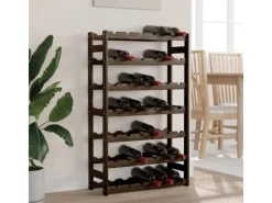 Flaschenregale^vidaXL Weinregal für 42 Flaschen Schwarz Massivholz Kiefer 62,5 x 25 x 102 cm