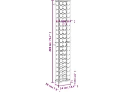 Flaschenregale^vidaXL Weinregal für 57 Flaschen Schwarz 34x18x200 cm Schmiedeeisen