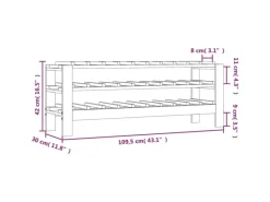 Flaschenregale^vidaXL Weinregal 109,5x30x42 cm Massivholz Kiefer