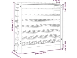Flaschenregale^vidaXL Weinregal 109,5x30x107,5 cm Massivholz Kiefer
