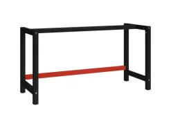 Tische^vidaXL Werkbankgestell Metall 150x57x79 cm Schwarz und Rot