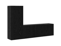 Wohnwände^vidaXL Wohnwand 5-Tlg Schwarz Eichen-Optik Holzwerkstoff 3402769