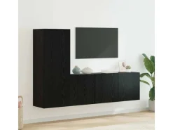 Wohnwände^vidaXL Wohnwand 5-Tlg Schwarz Eichen-Optik Holzwerkstoff 3402769
