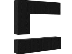 vidaXL Wohnwand 5-Tlg Schwarz Eichen-Optik Holzwerkstoff 3402772
