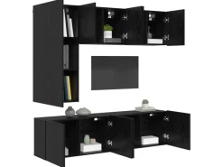 vidaXL Wohnwand 5-Tlg Schwarz Eichen-Optik Holzwerkstoff 3402772