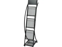 vidaXL Zeitschriftenständer 40 x 32 x 131 cm Schwarz A4