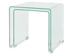 vidaXL Zweiteiliges Satztisch-Set aus gehärtetem Glas Transparent 244191