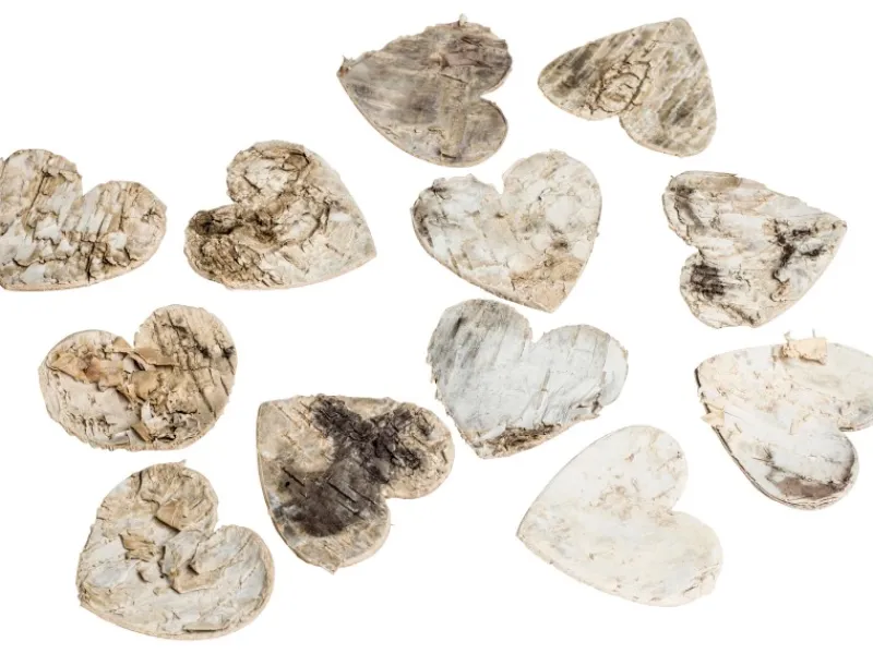 Videx Garden Streudeko Birkenholz-Herzen Natur 12er-Set