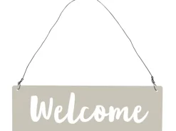 Videx Garden Türschild Welcome Metall Grau 8 cm x 25 cm