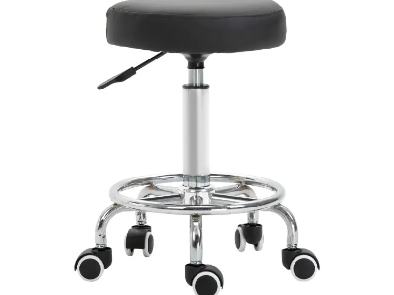 Vinsetto Stühle|Hocker^Höhenverstellbarer Arbeitshocker mit Fußring Ø42 x 50-64 cm