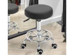 Vinsetto Stühle|Hocker^Höhenverstellbarer Arbeitshocker mit Fußring Ø42 x 50-64 cm