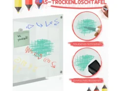 Vinsetto Whiteboard mit 4 Stifte 6 Magnete 1 Schwamm