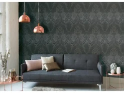 AS-Creation Dekorative Tapeten^Vliestapete Barock Ornament Glänzend Glatt Schwarz Dunkelgrau FSC®