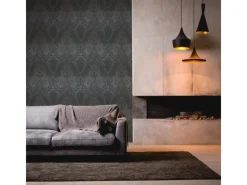 AS-Creation Dekorative Tapeten^Vliestapete Barock Ornament Glänzend Glatt Schwarz Dunkelgrau FSC®