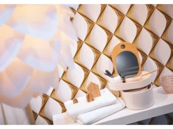 AS-Creation Vliestapete 3D Design Glänzend Leicht Strukturiert Gold Weiß FSC®