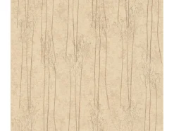 AS-Creation Dekorative Tapeten^Vliestapete Floral Glänzend Leicht Strukturiert Gelb Beige FSC®