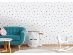 AS-Creation Vliestapete Tapete mit Punkten Kinderzimmertapete Bunt Weiß FSC®