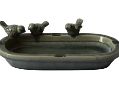 Vogeltränken^Vogeltränke Oval mit 3 Vogelfiguren 7,5 cm x 29 cm x 16,5 cm