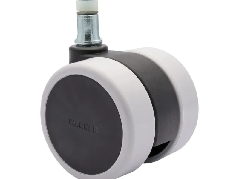 Wagner Stifte^Drehstuhl-Doppelrolle 5er Set Ø 6 cm Schwarz-Grau