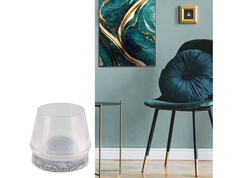 Wagner design yourself Stühle^Wagner Kappen-Set EH0564 Ø 24 mm x Ø 28 mm x 26 mm Transparent/Grau 4-tlg.