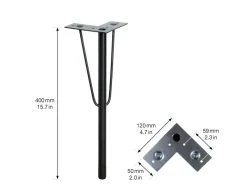 Wagner design yourself Weitere Regale^Wagner Möbelbein Hairpin Leg Retro 12 cm x 12 cm x 40 cm Stahl Schwarz