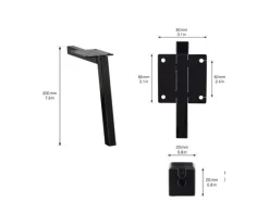 Wagner design yourself Weitere Regale^Wagner Sofafuß Schräg 80er Jahre Stil 20 mm x 80 mm x 200 mm Schwarz