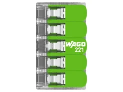 Wago Leitern^Verbindungsklemme 221-425 mit Hebeln 5 Leiter 8 Stück
