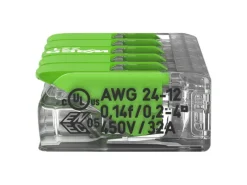 Wago Leitern^Verbindungsklemme 221-425 mit Hebeln 5 Leiter 8 Stück